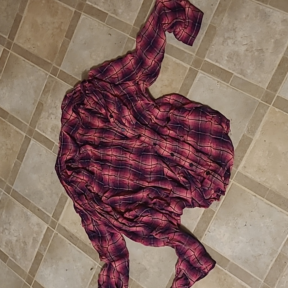 Plus size plaid button down the